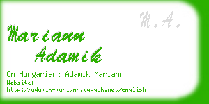 mariann adamik business card